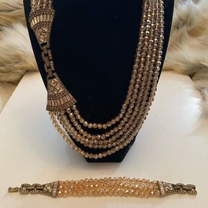 HEIDI DAUS ART DECO STYLE NECKLACE & BRACELET SET